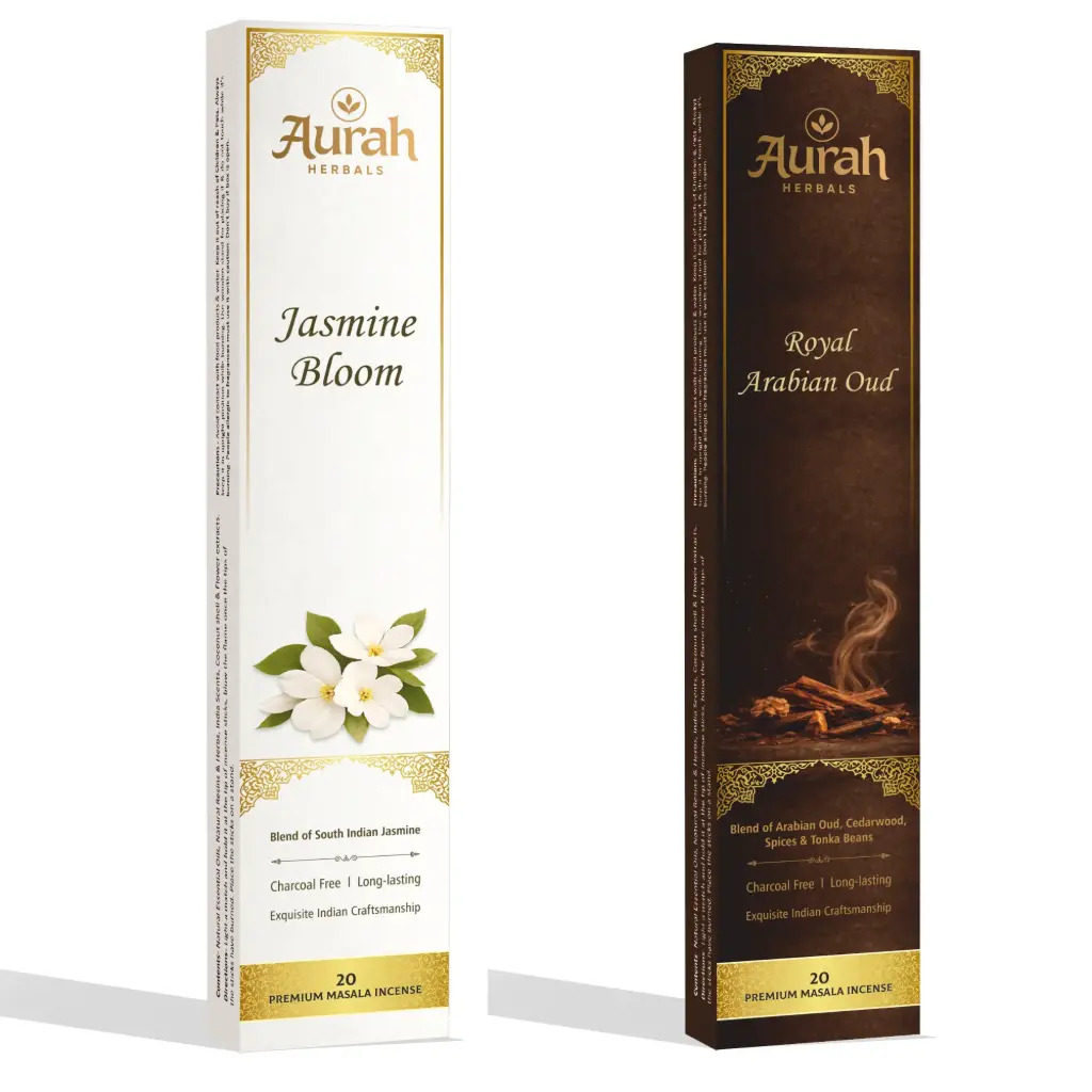 [21001] Aurah Herbals - Jasmine & Royal Arabian Oud (20sticks each) - 2x4