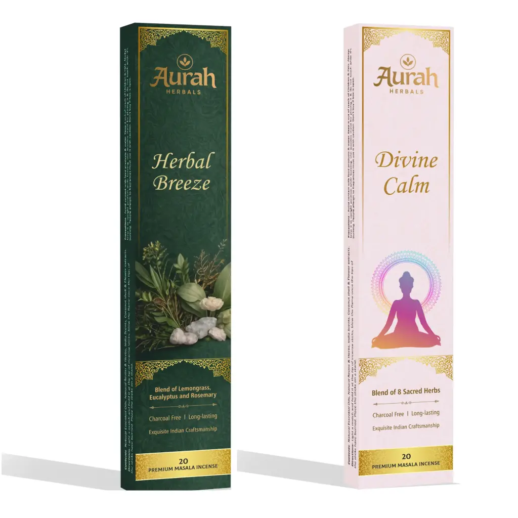 [21003] Aurah Herbals - Herbal Breeze & Divine Calm (20sticks each) - 2x4